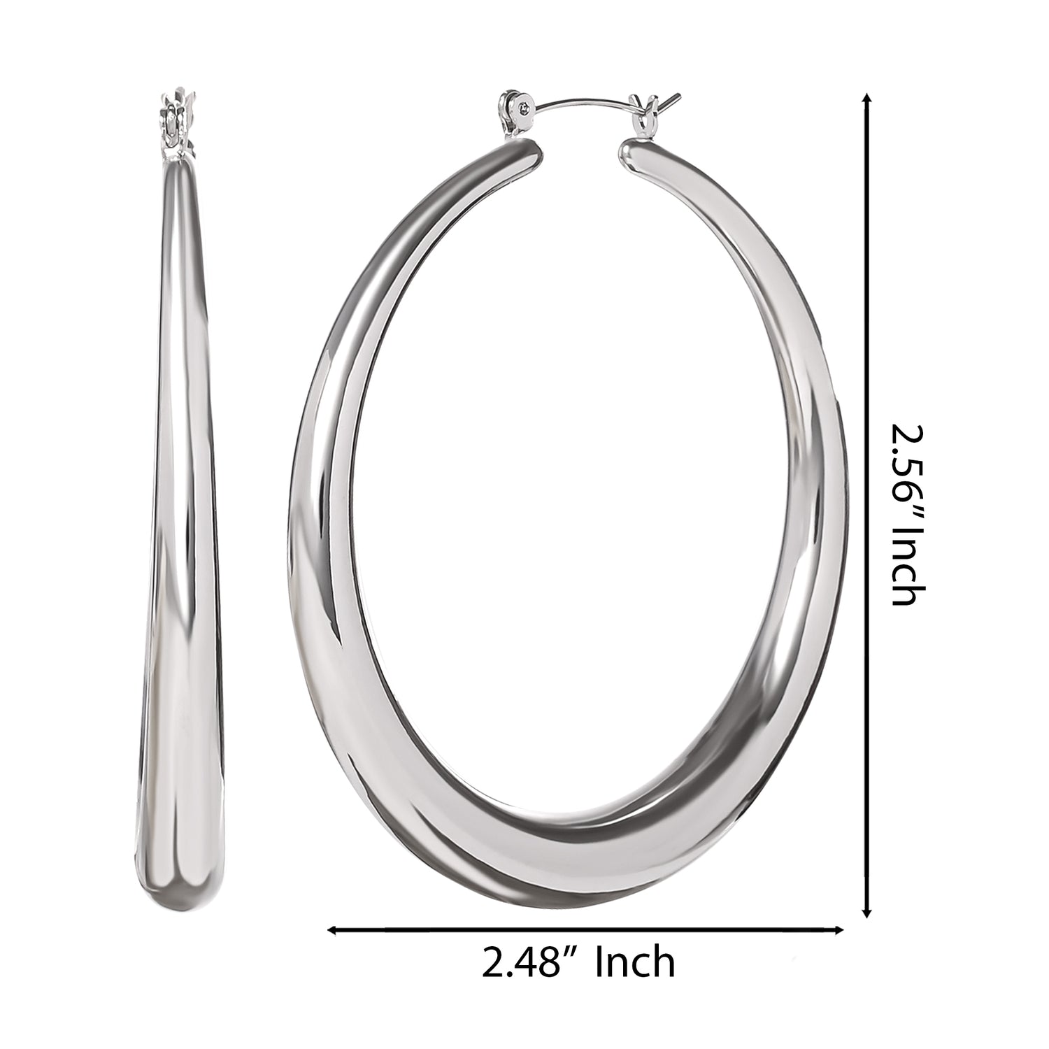Jessica Simpson High Shine Silver Hoop Earrings