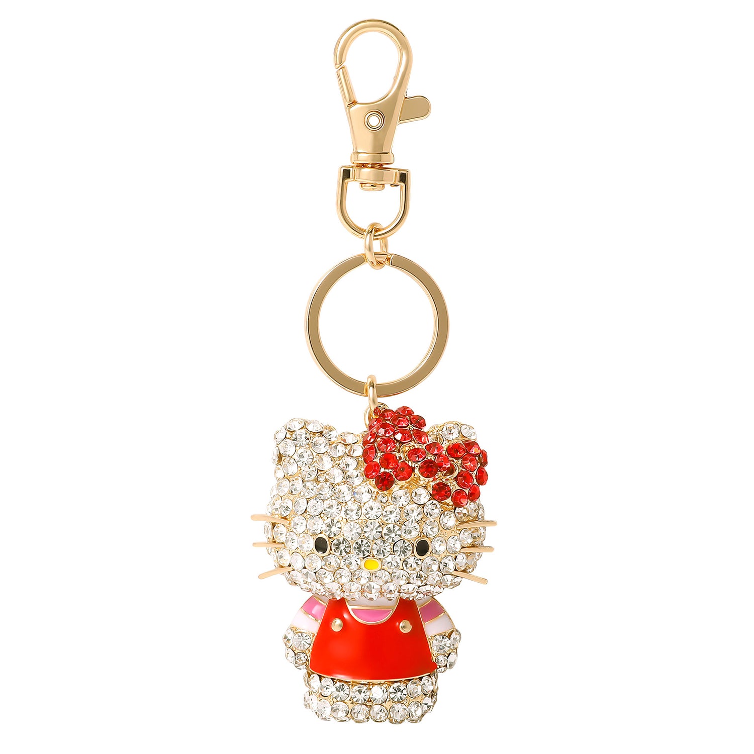 Sanrio Hello Kitty Bling Keychain – Crystal Rhinestone Charm with Gold-Tone Accent