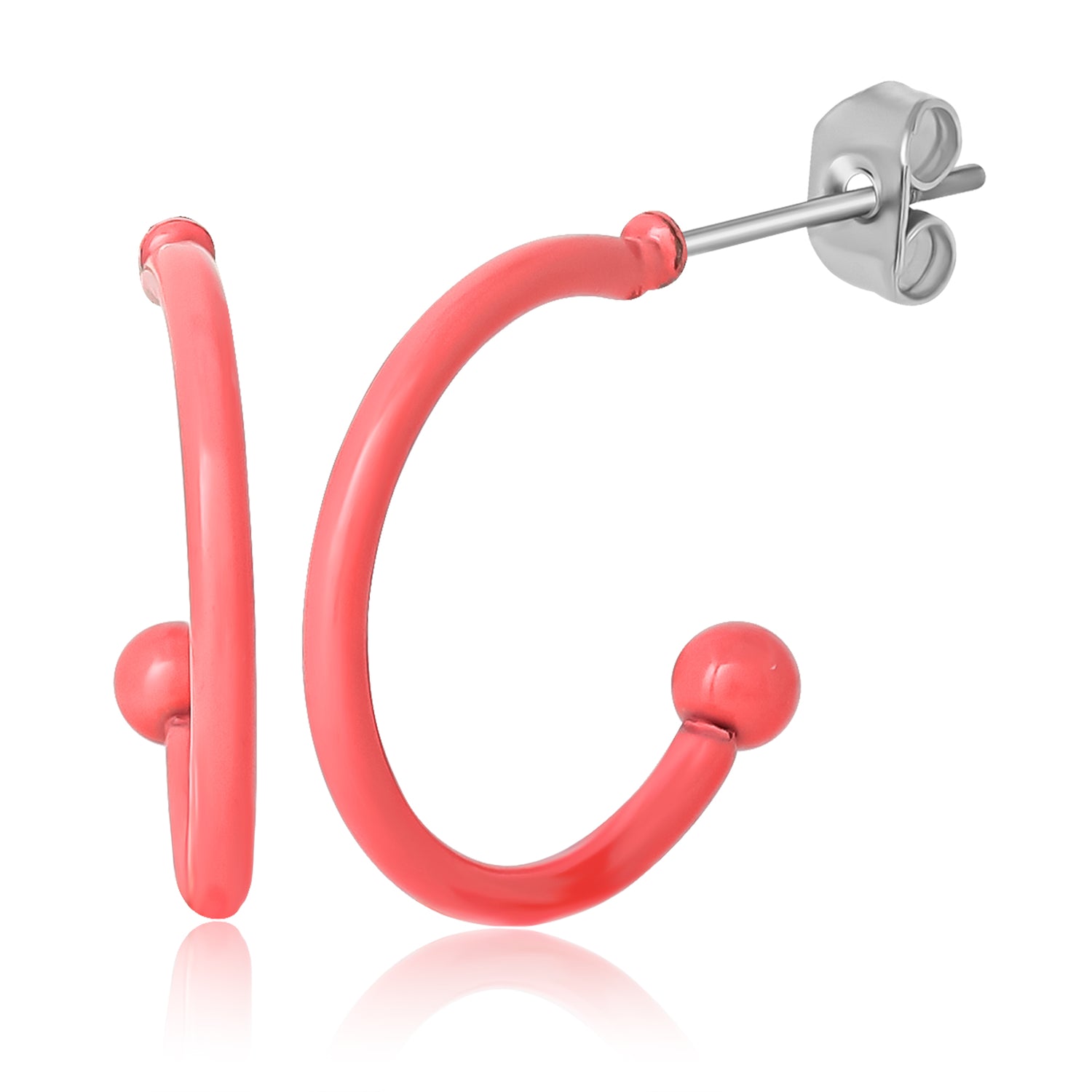 Disney Minnie Mouse Pink Bow Charm Hoop Earring Set, 3 Charms and 1 Hoop