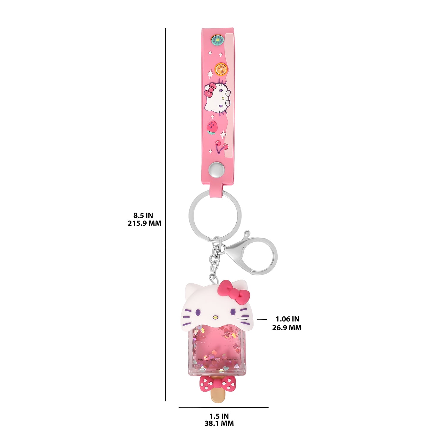 Hello Kitty Liquid Popsicle Keychain, Cute Bag and Purse Charm