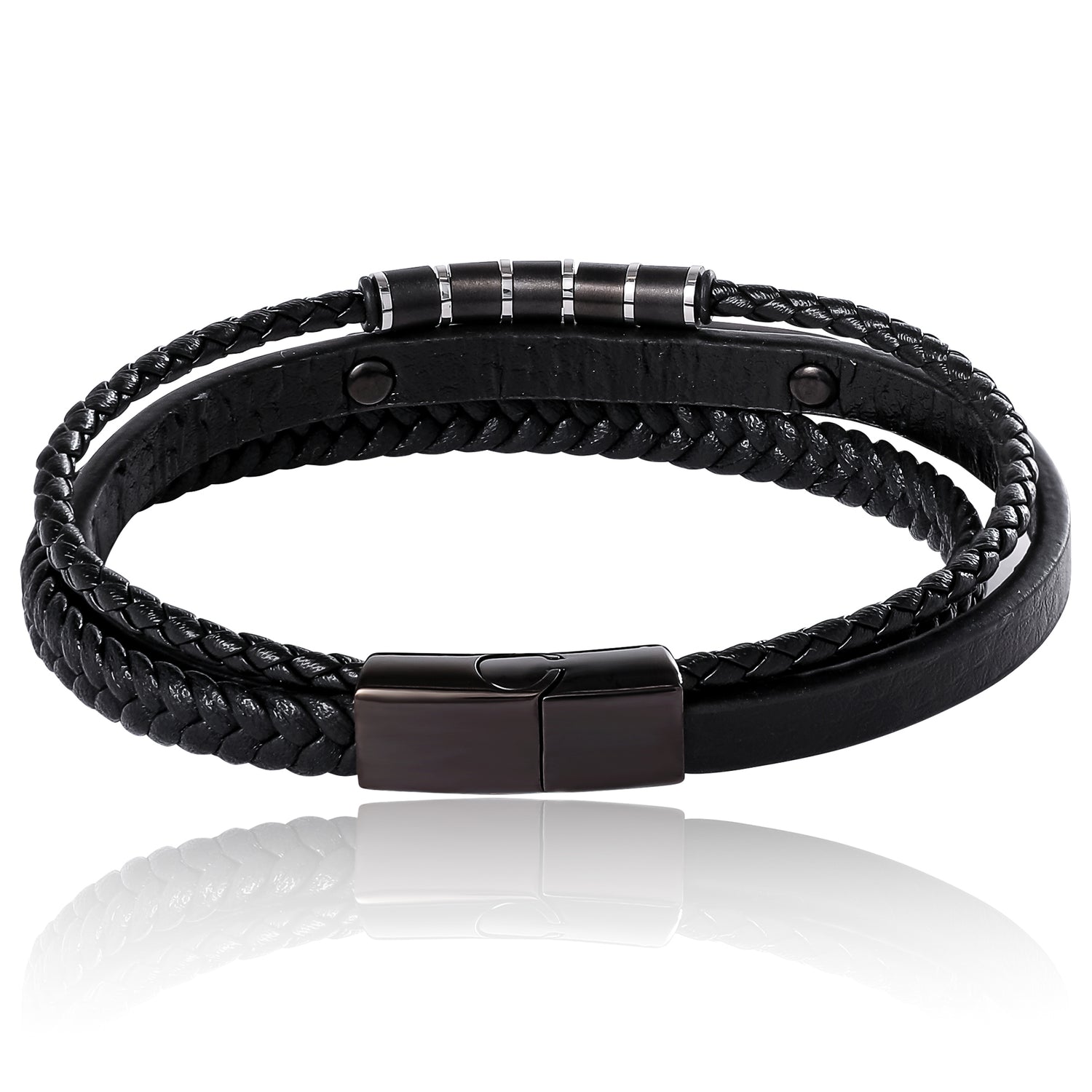 Stainless Steel 3-Row Cord Bracelet