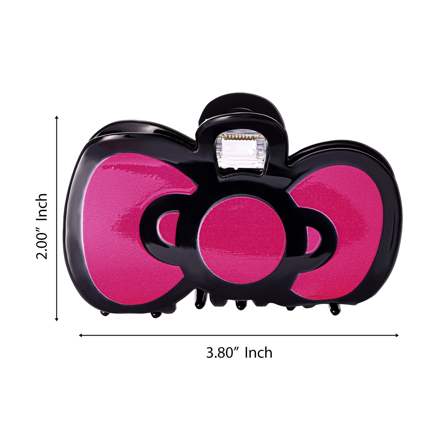 Hello Kitty Hair Clip Official License, Black and Pink Bow Claw Clip