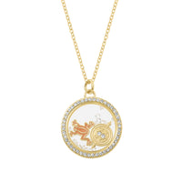 Harry Potter Chocolate Frog and Time Turner Shaker Pendant Necklace with Crystals - 18'' + 1''