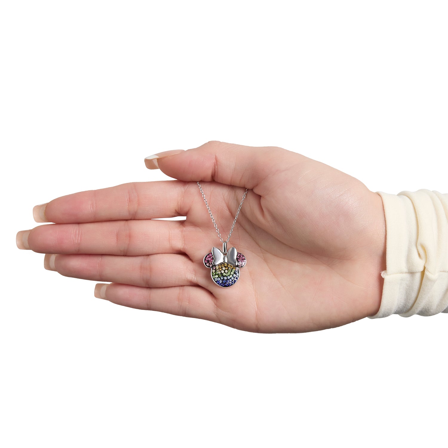 Disney Minnie Mouse Rainbow Crystal Pendant Necklace