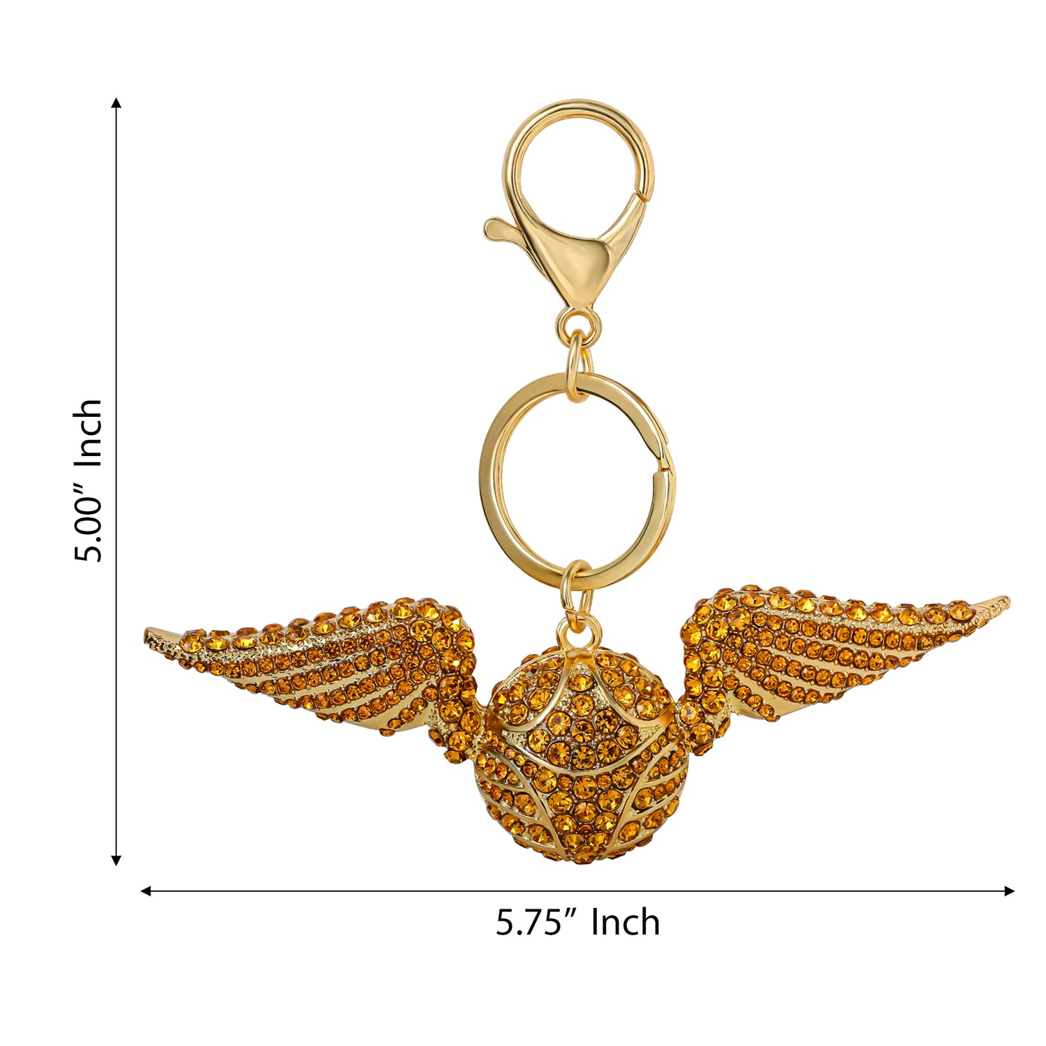 Harry Potter Golden Snitch Keychain Bag Charm Pave Crystal Official License