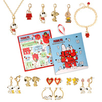 Peanuts Holiday Charm Advent Jewelry Gift Set with Snoopy and Friends
