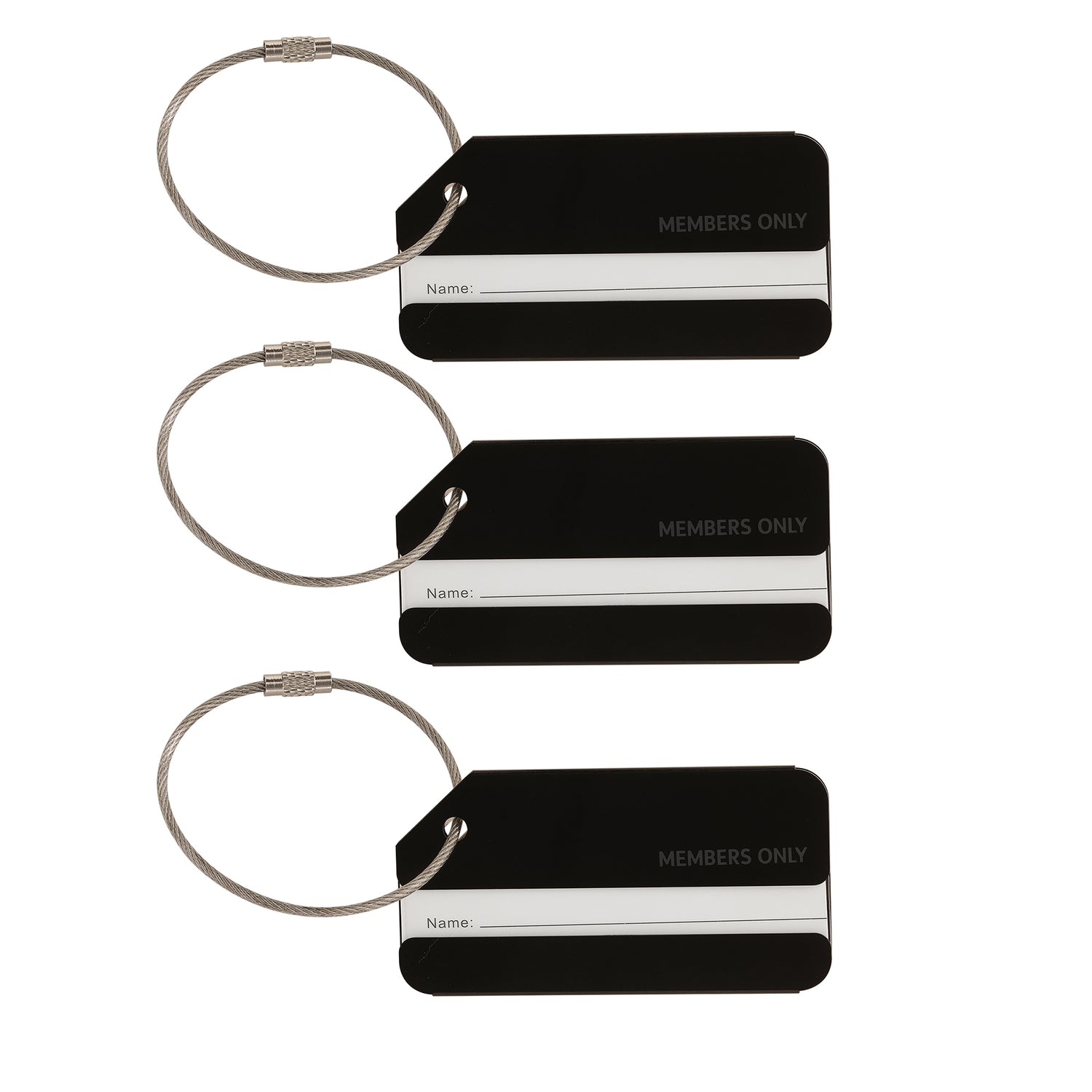 Members Only Luggage Tags – Set of 3 Durable Metal Travel Tags