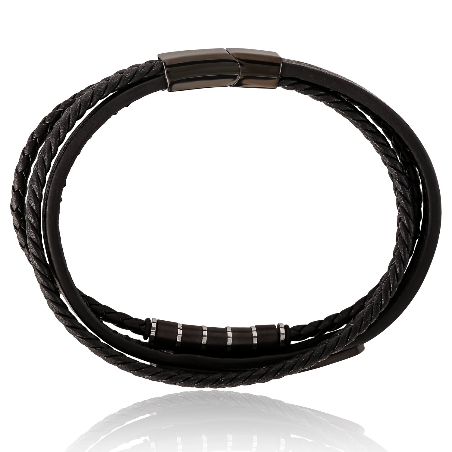 Stainless Steel 3-Row Cord Bracelet