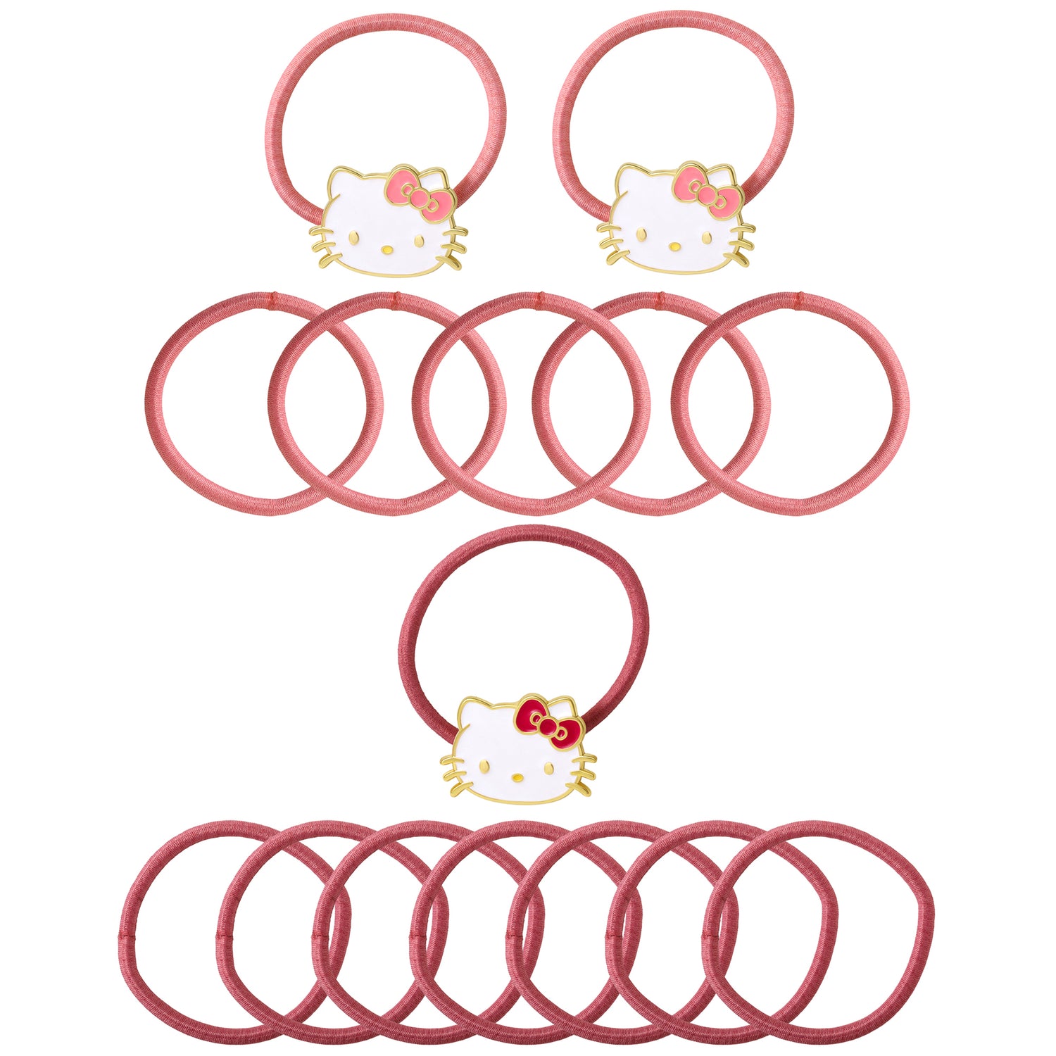 Hello Kitty Hair Ties Pack of 15 Official License, Elastic Bands for Hair