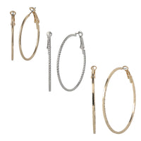 Jessica Simpson Mixed Metal Hoop Earring Set in Gold & Silver-Tone