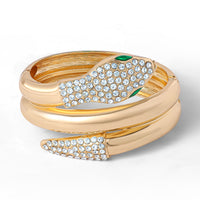 Jessica Simpson Snake Hinge Bracelet in Gold-Tone with Crystal Eyes