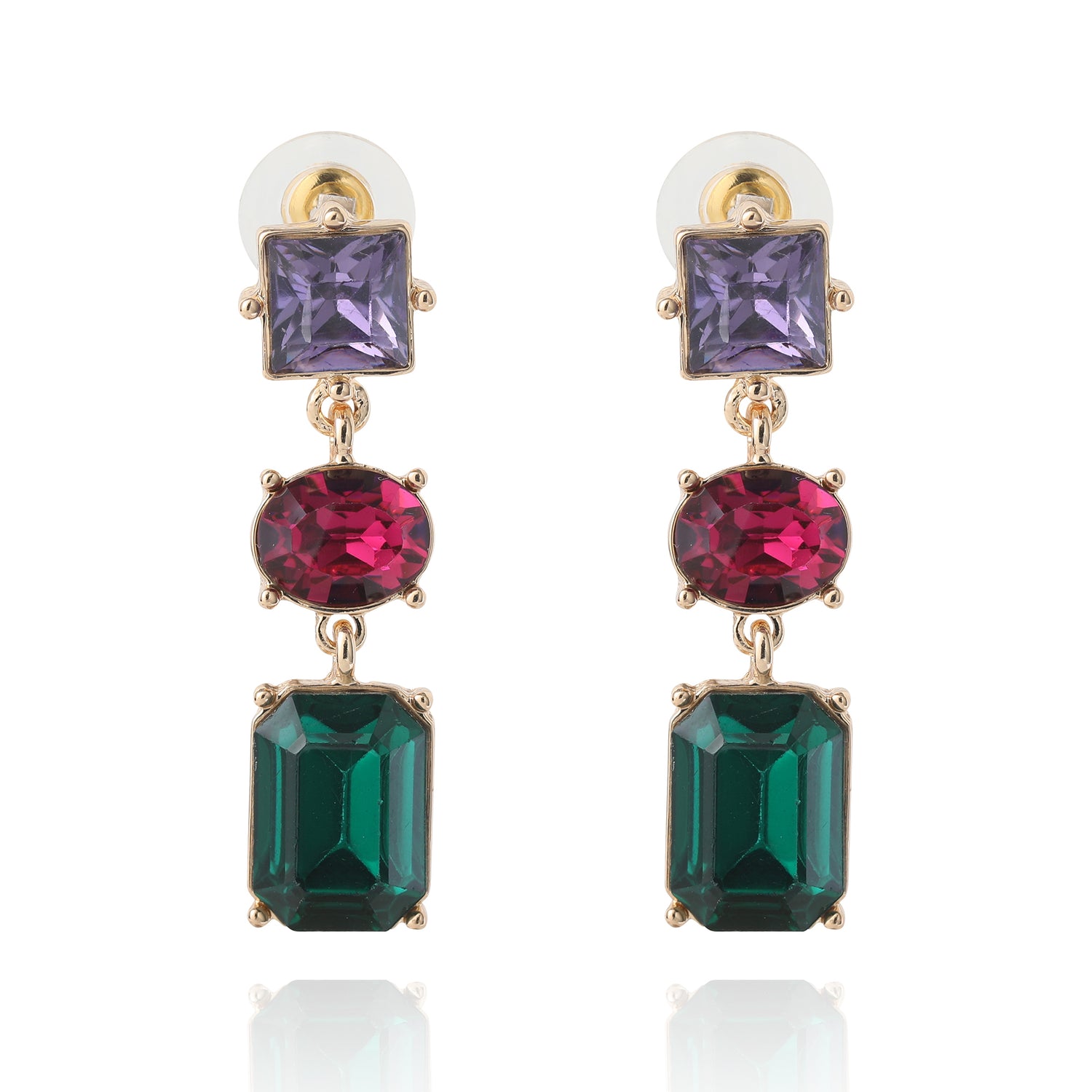 BCBG Generation Multi-Gem Drop Earrings
