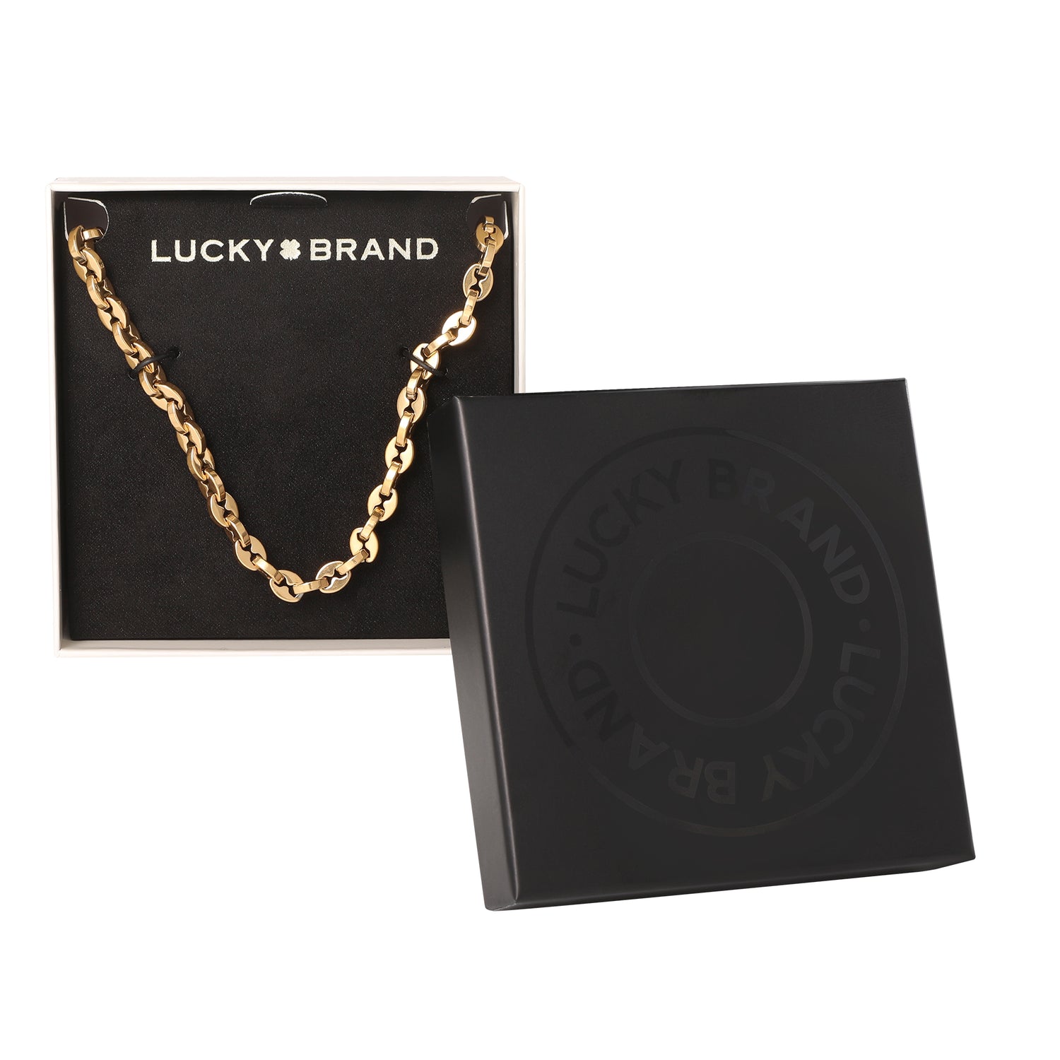 Lucky Brand Men’s Gold‑Tone Link 22'' Chain Necklace, Polished Finish