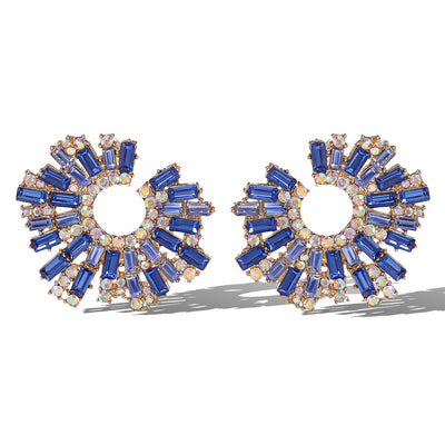 Jessica Simpson Royal Radiance Blue Crystal Burst Earrings