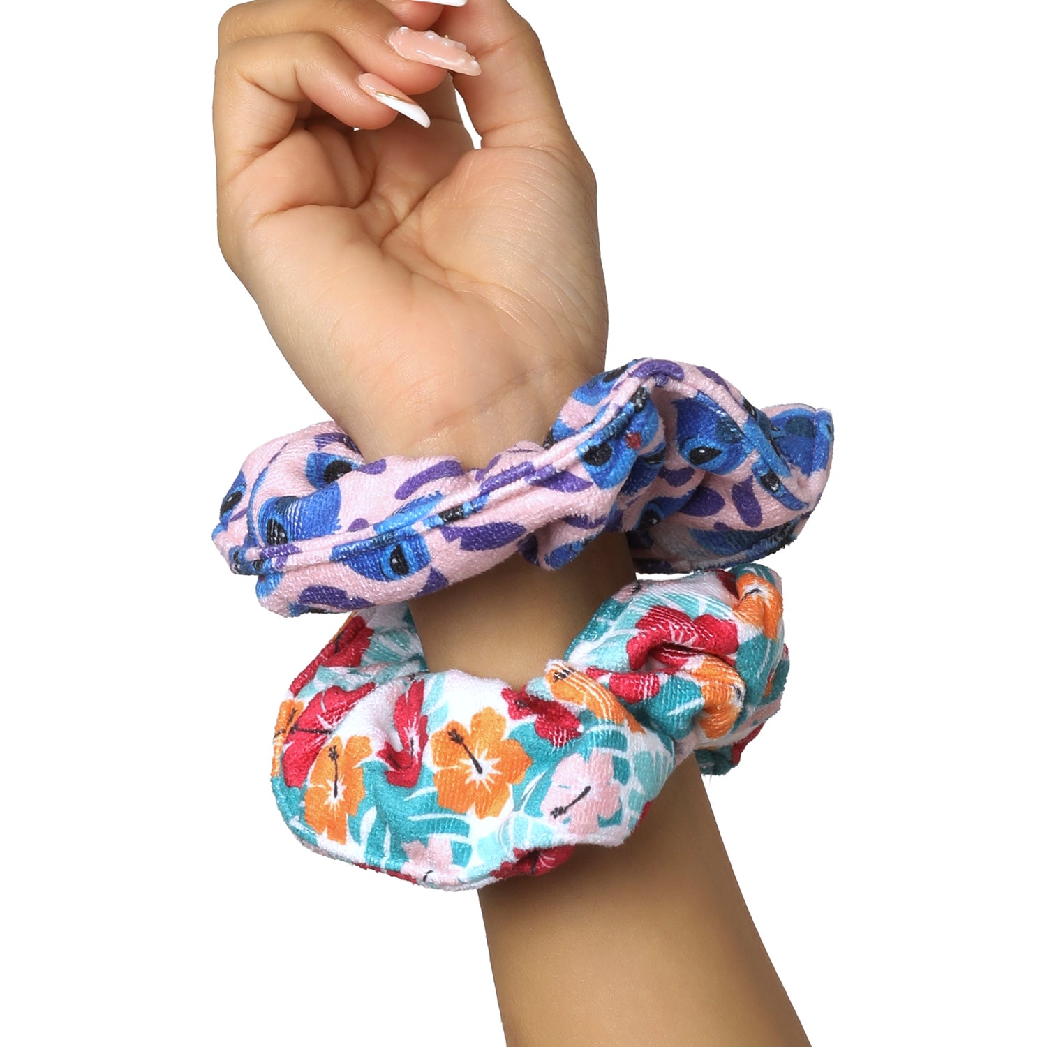 Disney Stitch Scrunchie 2-Piece Set Official License, Spa Towel Hair Ties