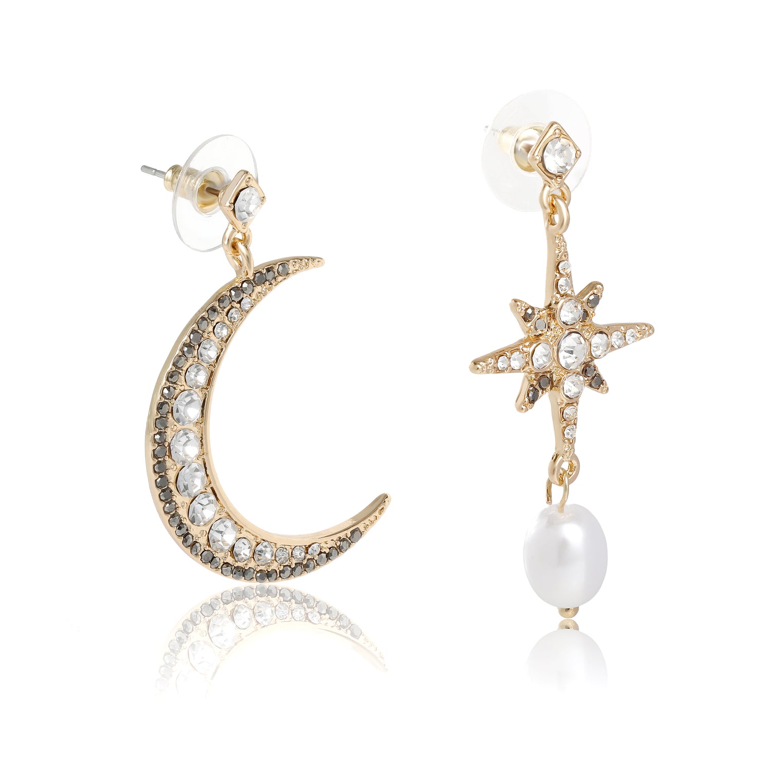 BCBGeneration Mismatch Moon & Star Drop Earring