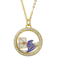 Harry Potter Welcome to Hogwarts Shaker Pendant Necklace with Crystals - 18"+1"