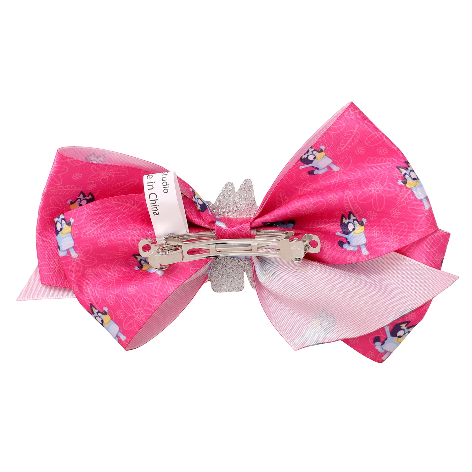 Bingo and Bluey Bow Hair Clip Official License, Pink Bow for Hair