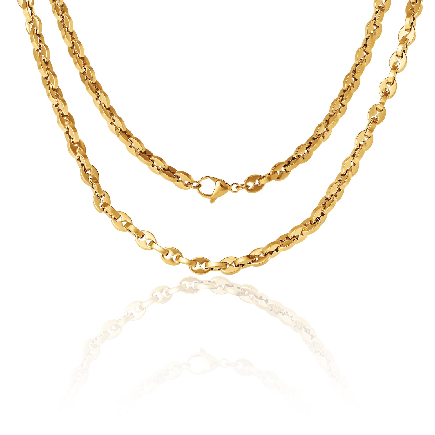 Lucky Brand Men’s Gold‑Tone Link 22'' Chain Necklace, Polished Finish