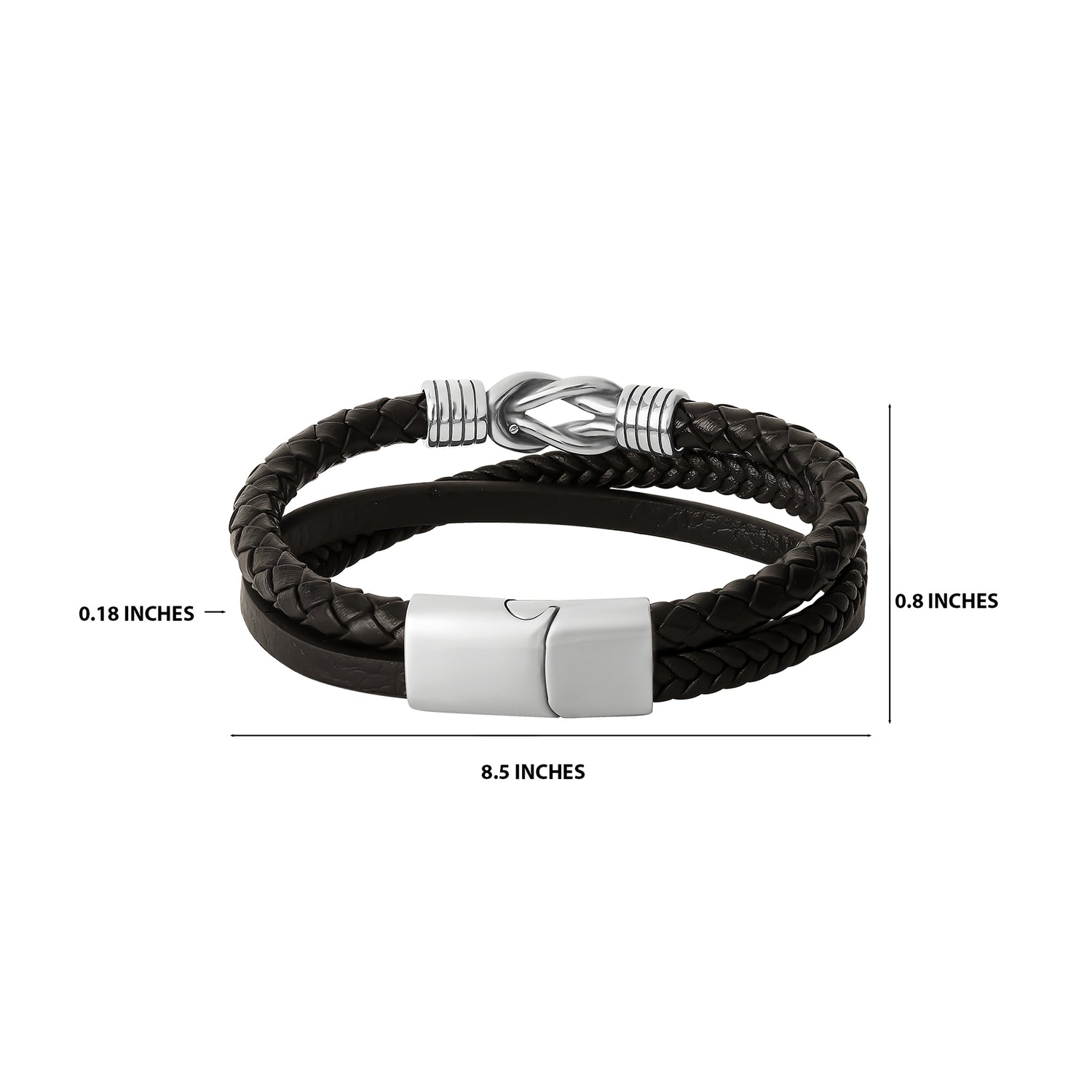 Lucky Brand Stainless Steel (316L) Knot 3-Row Bracelet