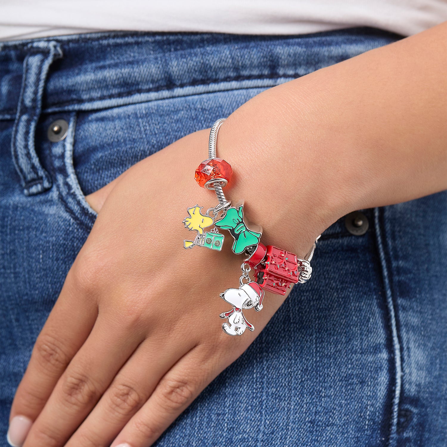 Peanuts Snoopy & Woodstock Slide Charm Bracelet