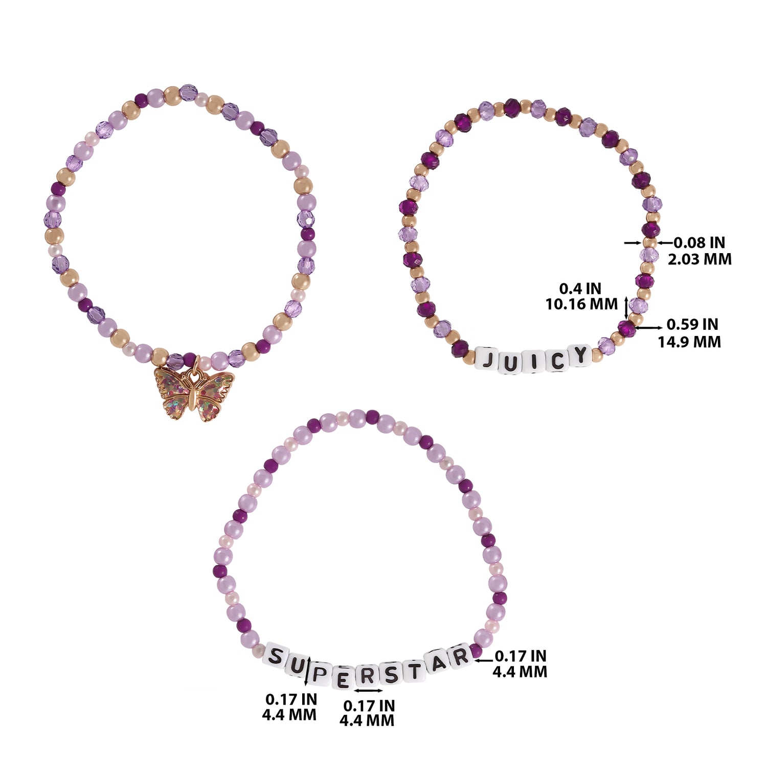 Juicy Couture Kids Choose Juicy Superstar 3 Piece Beaded Jewelry