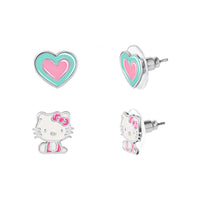 Hello Kitty Stud Earrings Set for Women, 2 Pairs, Sanrio Studs