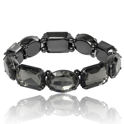 Jessica Simpson Black Crystal Stretch Bracelet – Elegant Fashion Jewelry