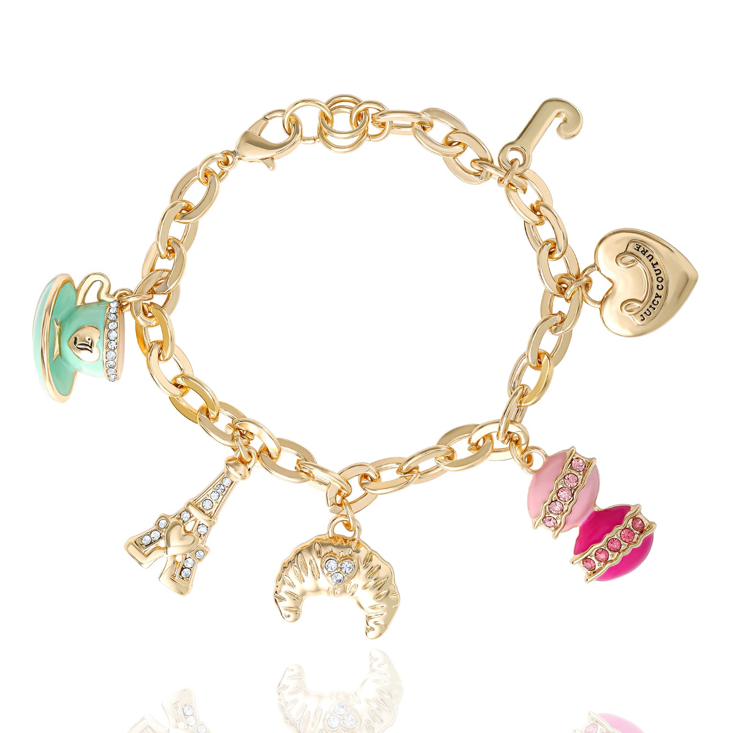 Juicy Couture Paris Travel Charm Bracelet - Macaron, Croissant