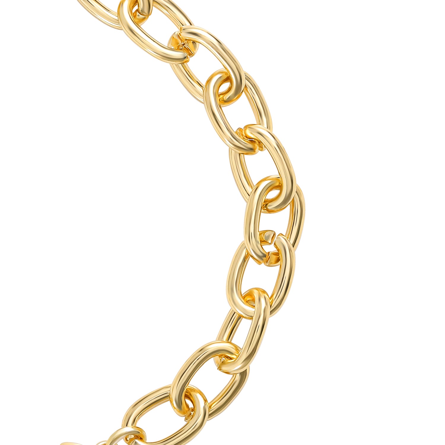 Juicy Couture Pavé Initial Charm Bracelet - 7.5'' Gold Tone Link
