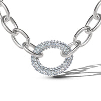 Jessica Simpson Oval Pavé Link Statement Necklace