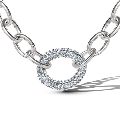 Jessica Simpson Oval Pavé Link Statement Necklace