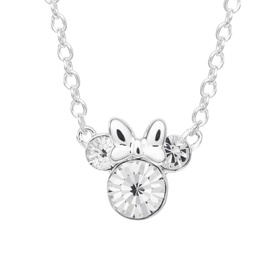 Disney Minnie Mouse Silver Plated Birthstone Month Pendant Necklace