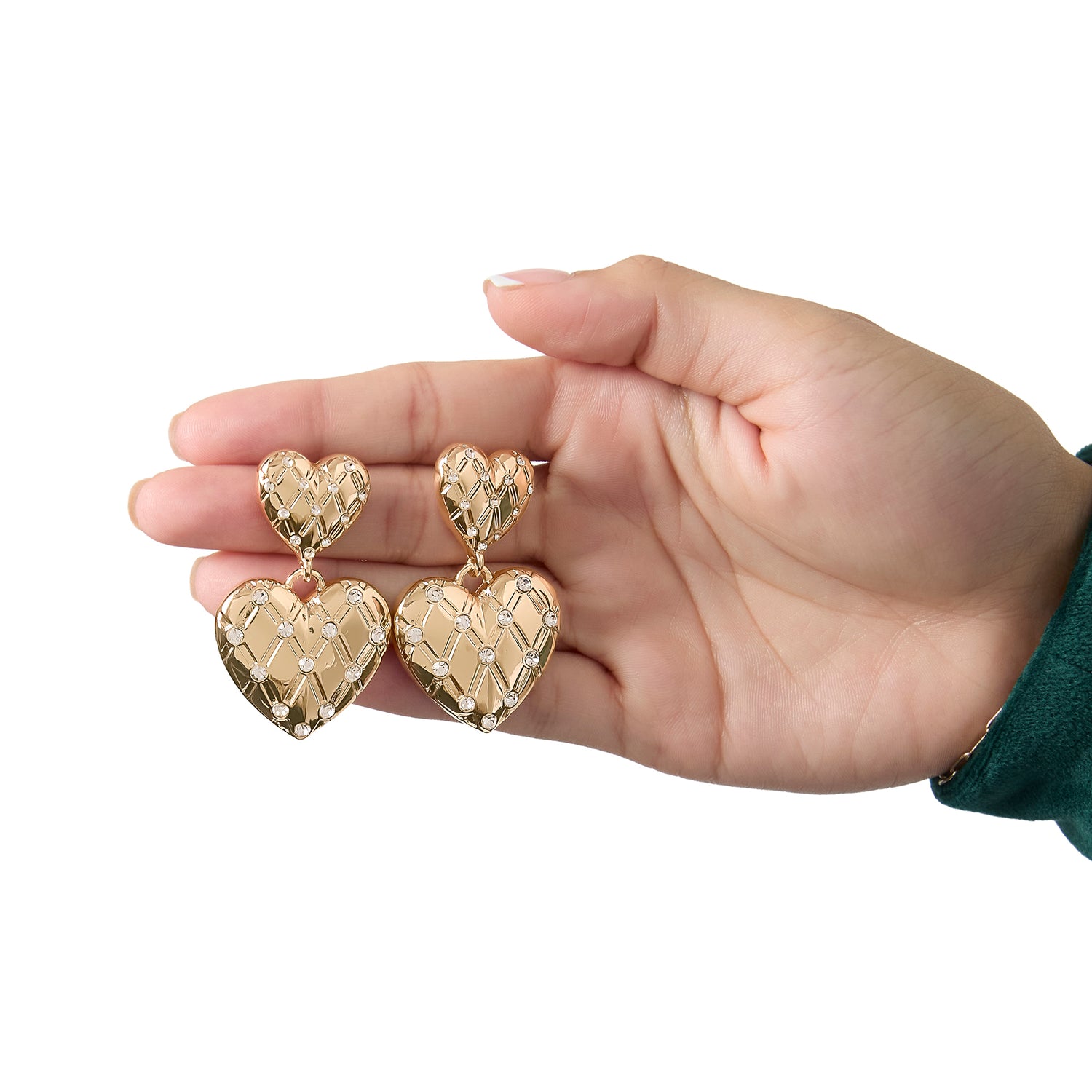 Juicy Couture Double Heart Drop Earrings