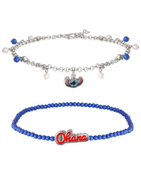 Disney Womens Stitch Anklets 2-Pair Set