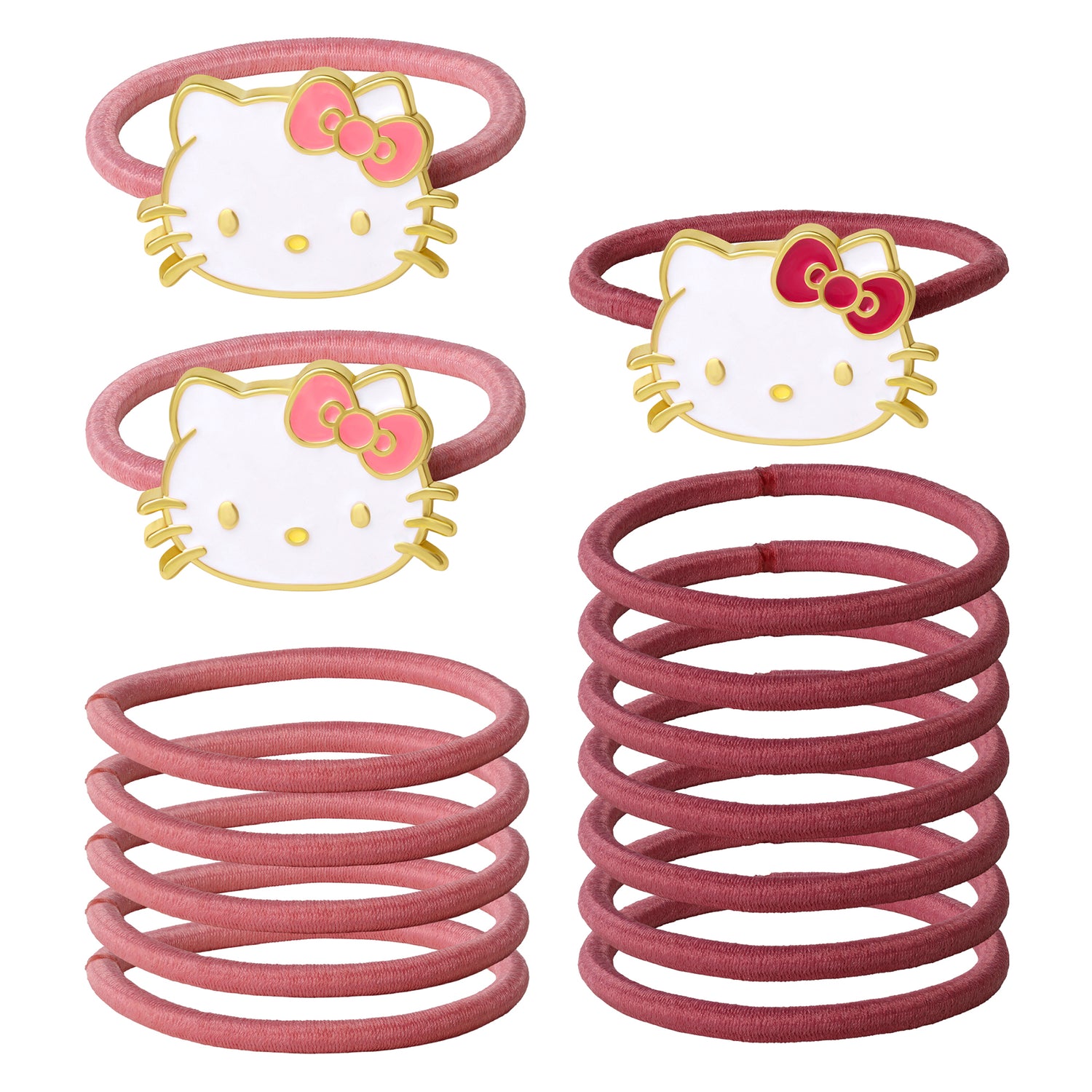 Hello Kitty Hair Ties Pack of 15 Official License, Elastic Bands for Hair