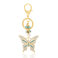 Jessica Simpson Pave Crystal Butterfly Keychain
