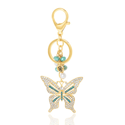 Jessica Simpson IMITATION GOLD PLT PAVE CRYSTAL BUTTERFLY KEYCHAIN