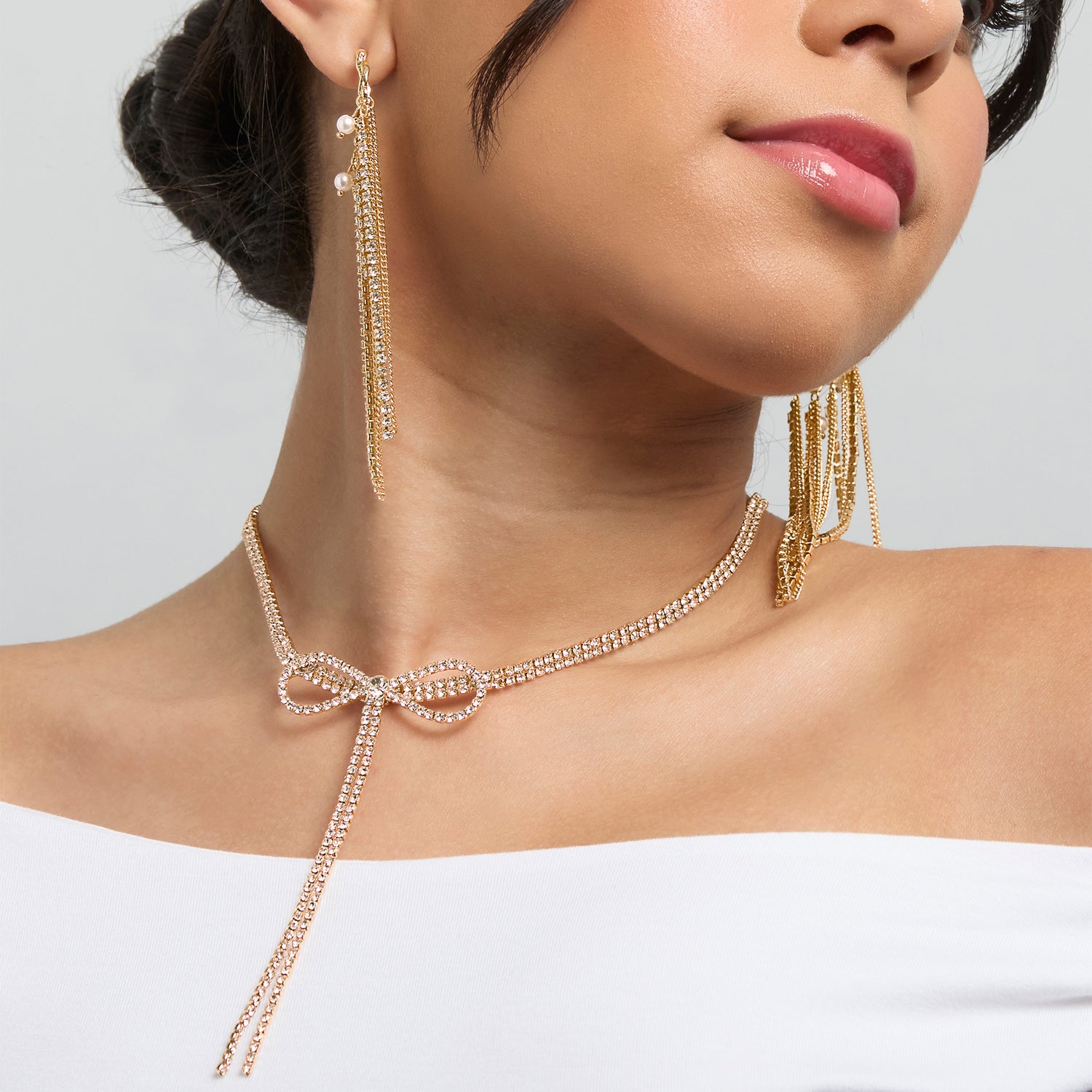 BCBGeneration Layered Tassel Statement Earrings