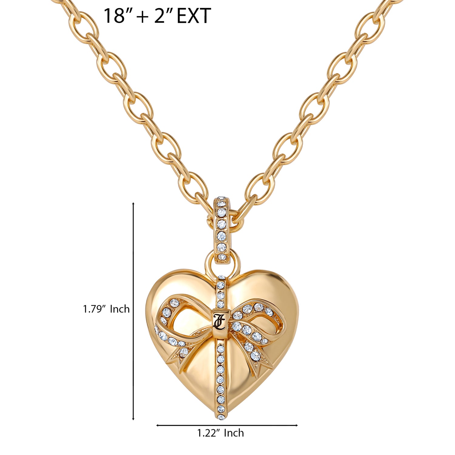 Juicy Couture Gold-Tone Heart Charm Necklace - 18 +2 ''