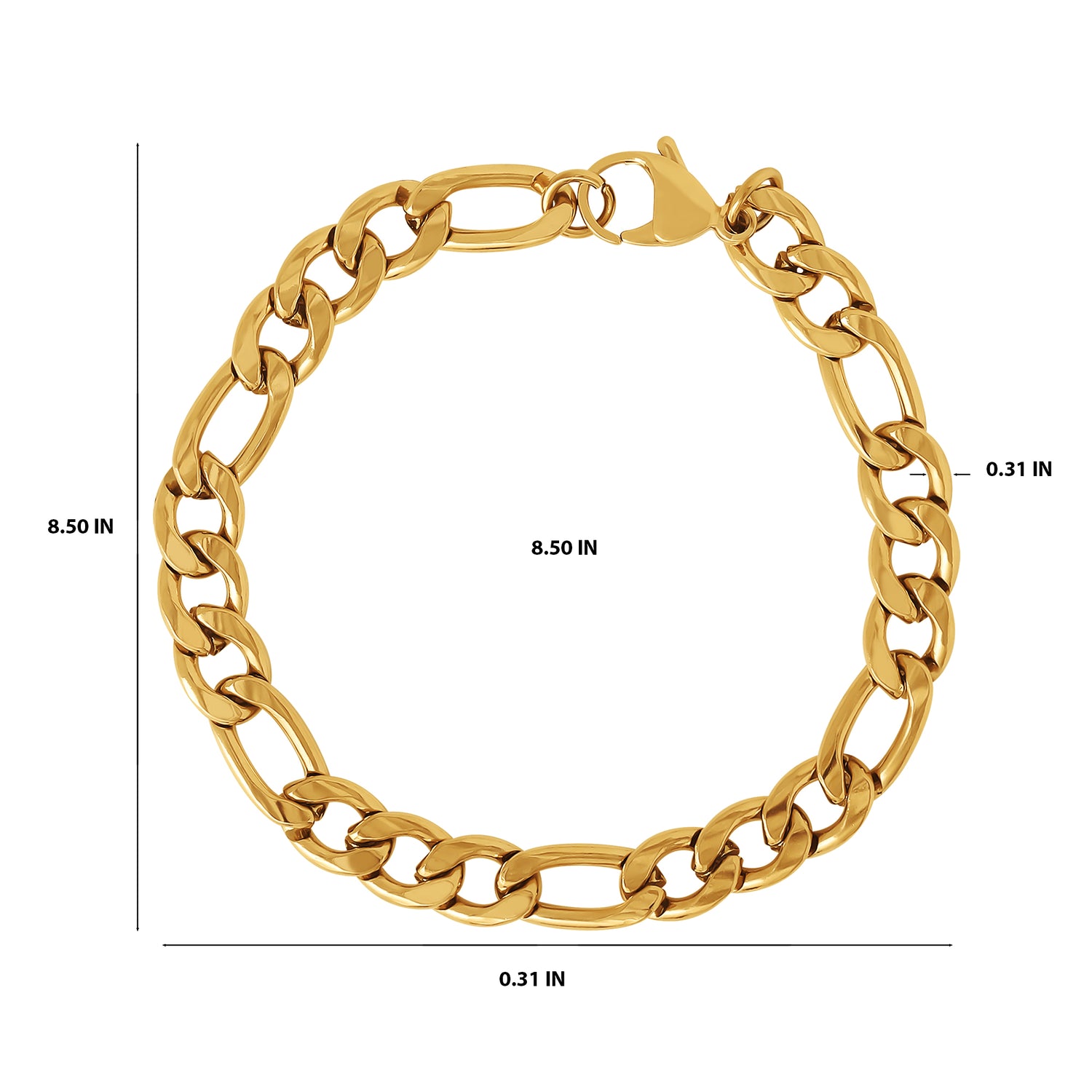Lucky Brand 8MM Figaro Chain Bracelet - 8.5'' Chain
