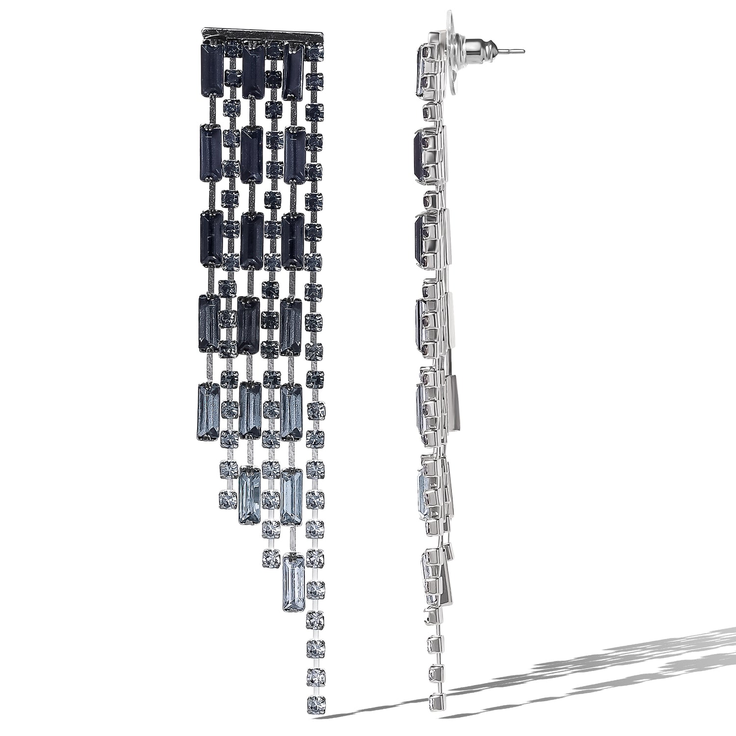 Jessica Simpson Tiered Crystal Fringe Earrings