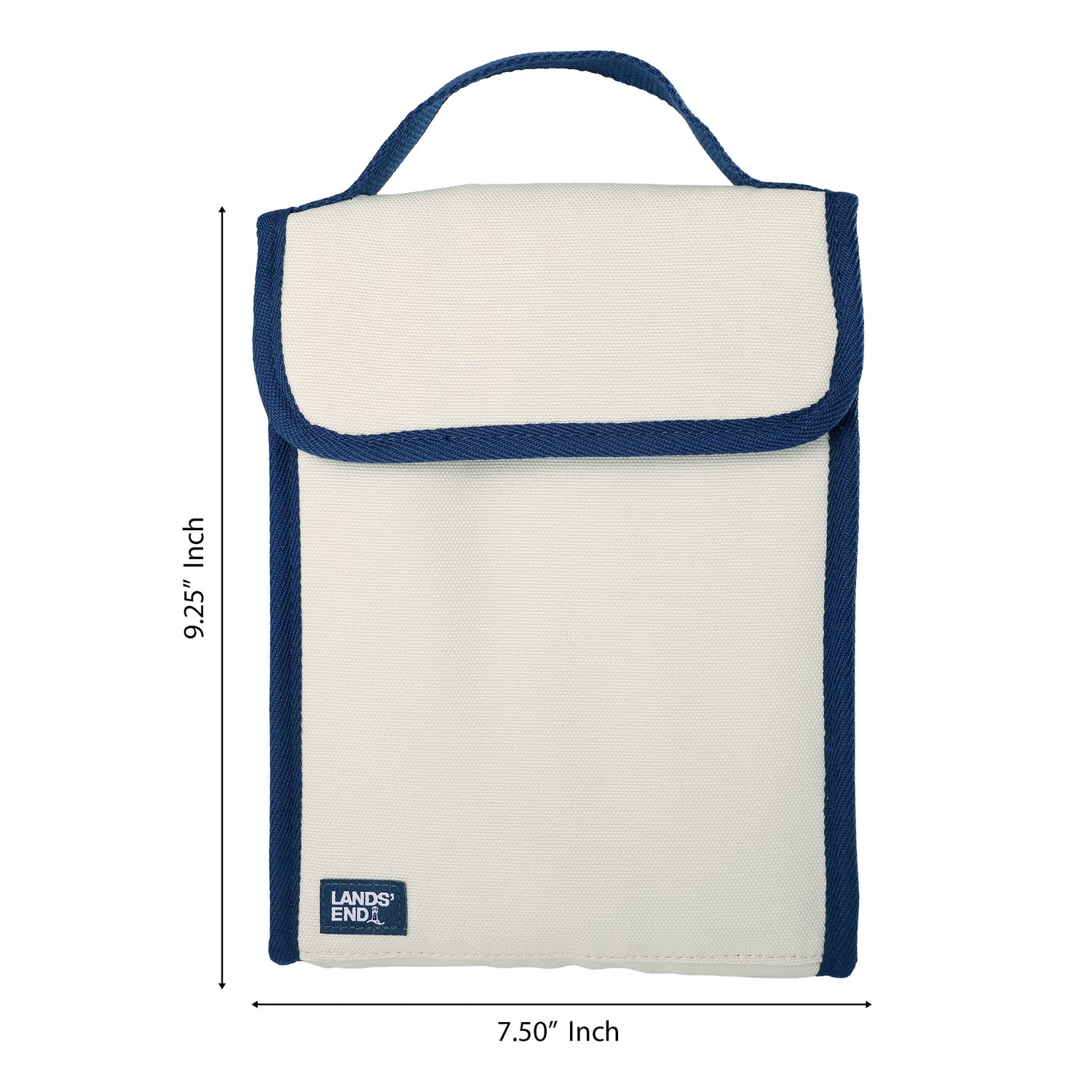 Lands' End Small Cooler Bag Polyester Canvas, Soft Cooler Lunch Box for Women and Men (Natural) - Natural