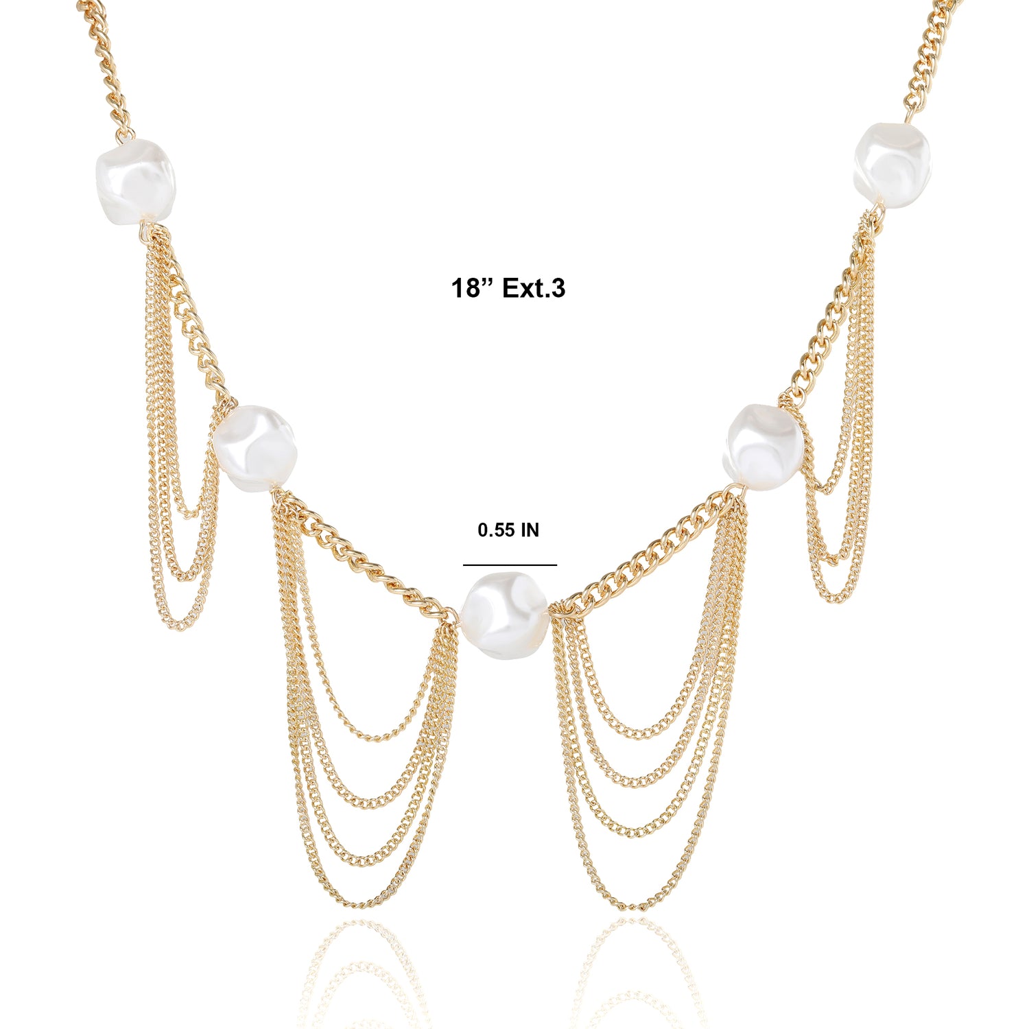BCBG Oversized Pearl Chain Necklace