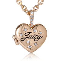 Juicy Couture Gold Tone Heart Locket Necklace for Women 16"