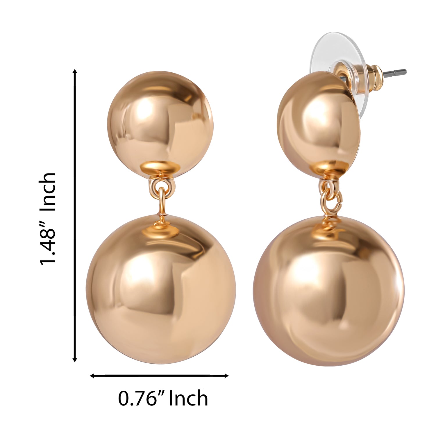 JS Jessica Simpson Double Ball Drop Earrings