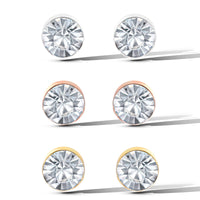 Jessica Simpson Crystal Stud Earrings Set - Trio of Sparkling Styles - Clear