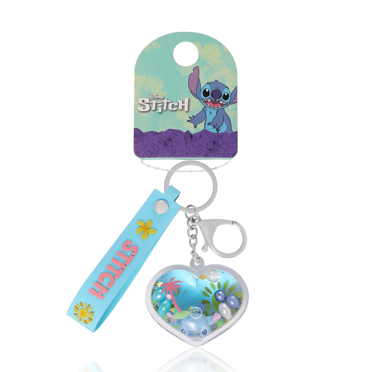 Disney Stitch Liquid Surf and Sun Keychain