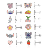 Disney Lilo and Stitch Stud  Earring Set, 12 Pairs