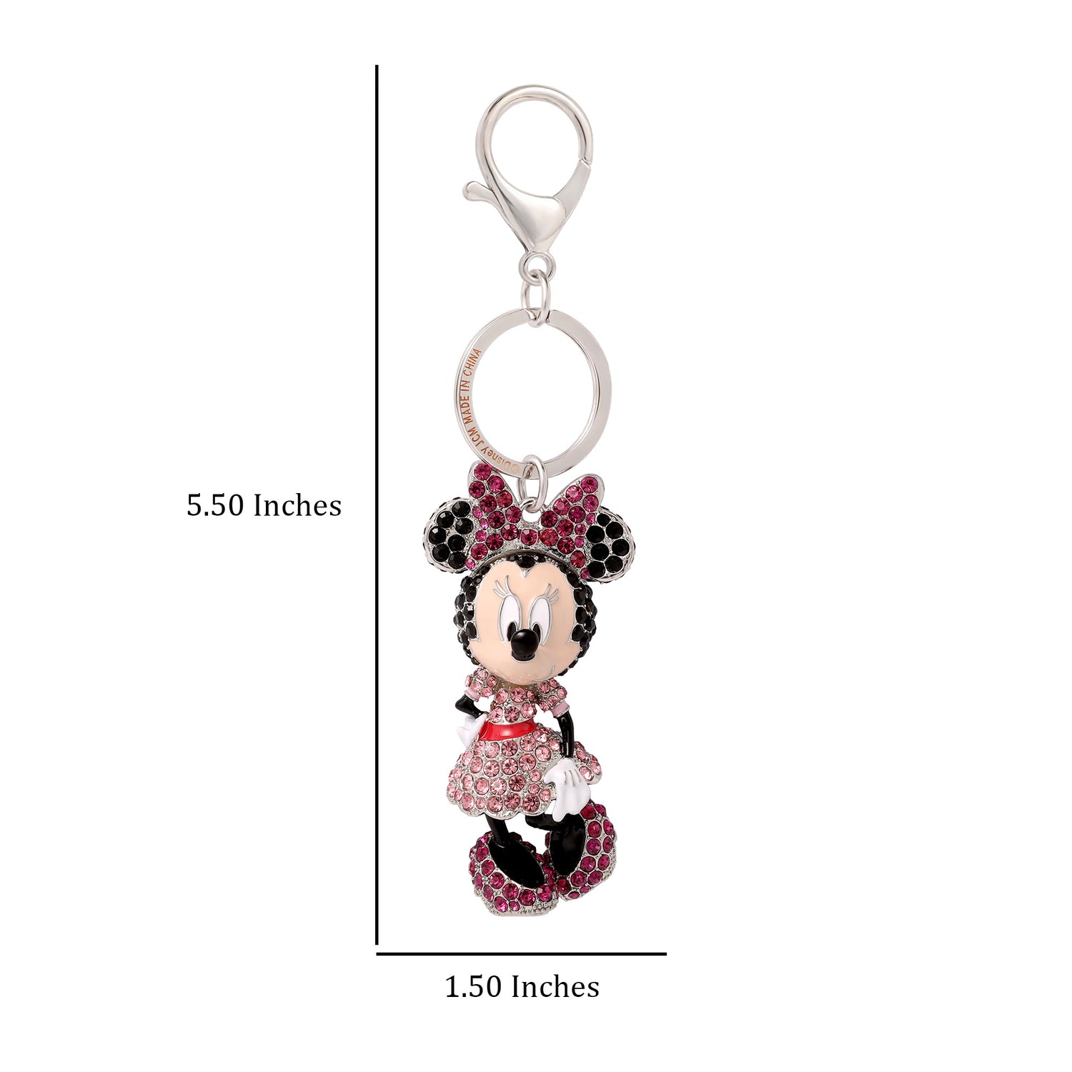 Disney Minnie Mouse Crystal Pavé Bag Charm Keychain – Officially Licensed